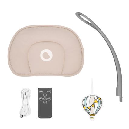 Lionelo - Βρεφική κούνια με μελωδία RIO 4xC Beige Latte + τηλεχειριστήριο