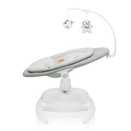 Lionelo - Βρεφική κουνιστή καρέκλα με μελωδία MELL Beige Sand 4xAA + τηλεχειριστήριο