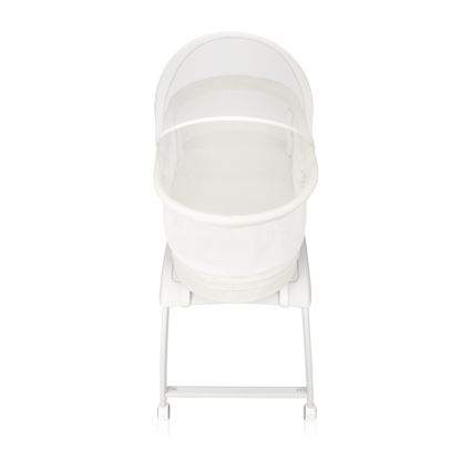 Lionelo - Βρεφικό κρεβατάκι με ενσωματωμένη ζυγαριά CORAL White