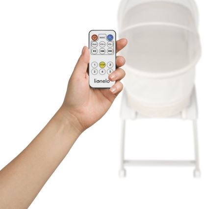 Lionelo - Βρεφικό κρεβατάκι με ενσωματωμένη ζυγαριά CORAL White