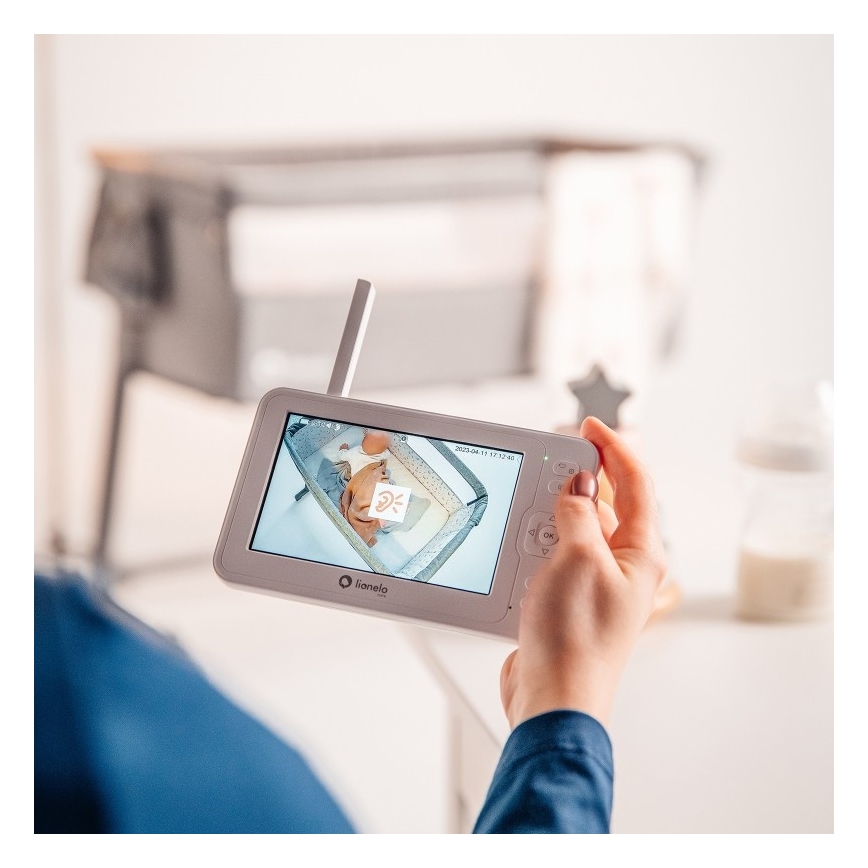 Lionelo - Βρεφικό μόνιτορ με οθόνη BABYLINE 6.2 5V 3600 mAh