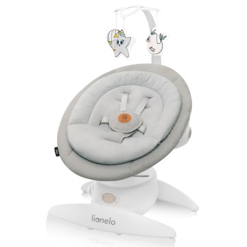 Lionelo - Βρεφική κουνιστή καρέκλα με μελωδία MELL Beige Sand 4xAA + τηλεχειριστήριο