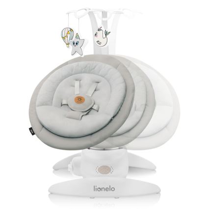 Lionelo - Βρεφική κουνιστή καρέκλα με μελωδία MELL Beige Sand 4xAA + τηλεχειριστήριο