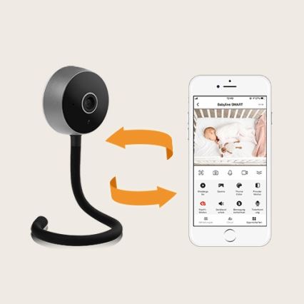 Lionelo - Έξυπνη βρεφική συσκευή παρακολούθησης BABYLINE SMART Wi-Fi Μαύρη