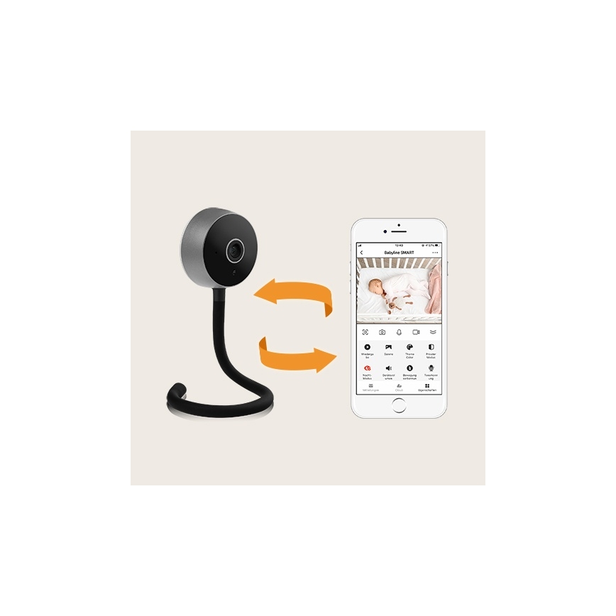 Lionelo - Έξυπνη βρεφική συσκευή παρακολούθησης BABYLINE SMART Wi-Fi Μαύρη