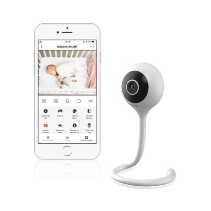 Lionelo - Έξυπνο βρεφικό μόνιτορ BABYLINE SMART Wi-Fi Λευκό