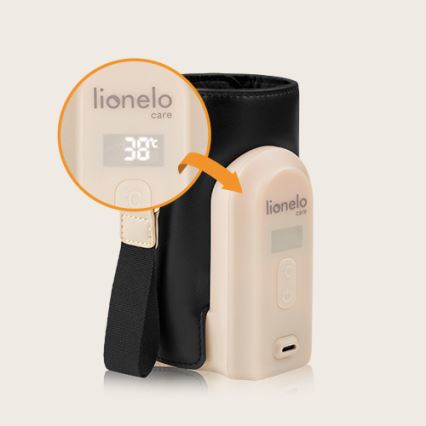 Lionelo - Επαναφορτιζόμενος θερμαντήρας μπιμπερό ταξιδιού THERMUP GO EVO 18W/5V μαύρο/μπεζ