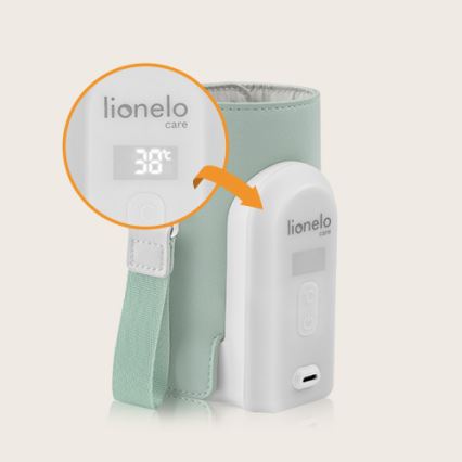 Lionelo - Επαναφορτιζόμενος θερμαντήρας μπιμπερό ταξιδιού THERMUP GO EVO 18W/5V πράσινο/λευκό