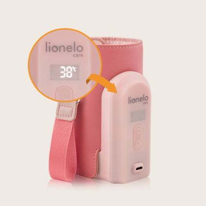 Lionelo - Επαναφορτιζόμενος θερμαντήρας μπιμπερό ταξιδιού THERMUP GO EVO 18W/5V ροζ