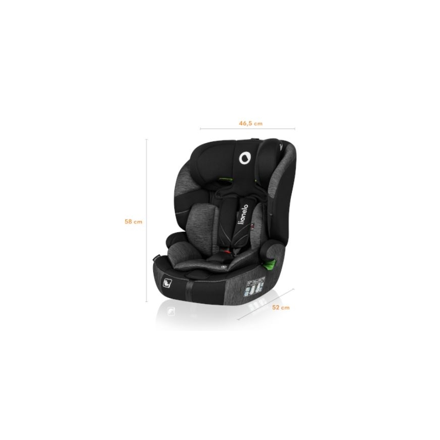 Lionelo - Κάθισμα αυτοκινήτου LEVI ONE i-Size 76-150 cm μαύρο/γκρι