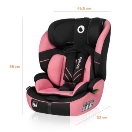 Lionelo - Κάθισμα αυτοκινήτου LEVI ONE i-Size 76-150 cm μαύρο/ροζ