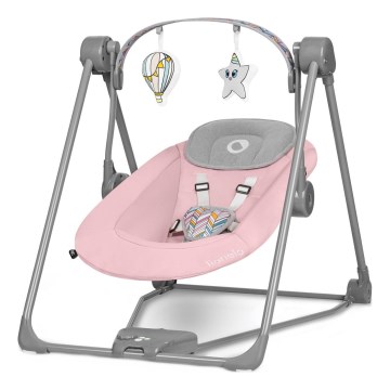 Lionelo - Κουνιστή καρέκλα για μωρά OTTO 4xLR14 Pink Baby