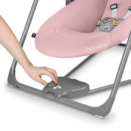 Lionelo - Κουνιστή καρέκλα για μωρά OTTO 4xLR14 Pink Baby