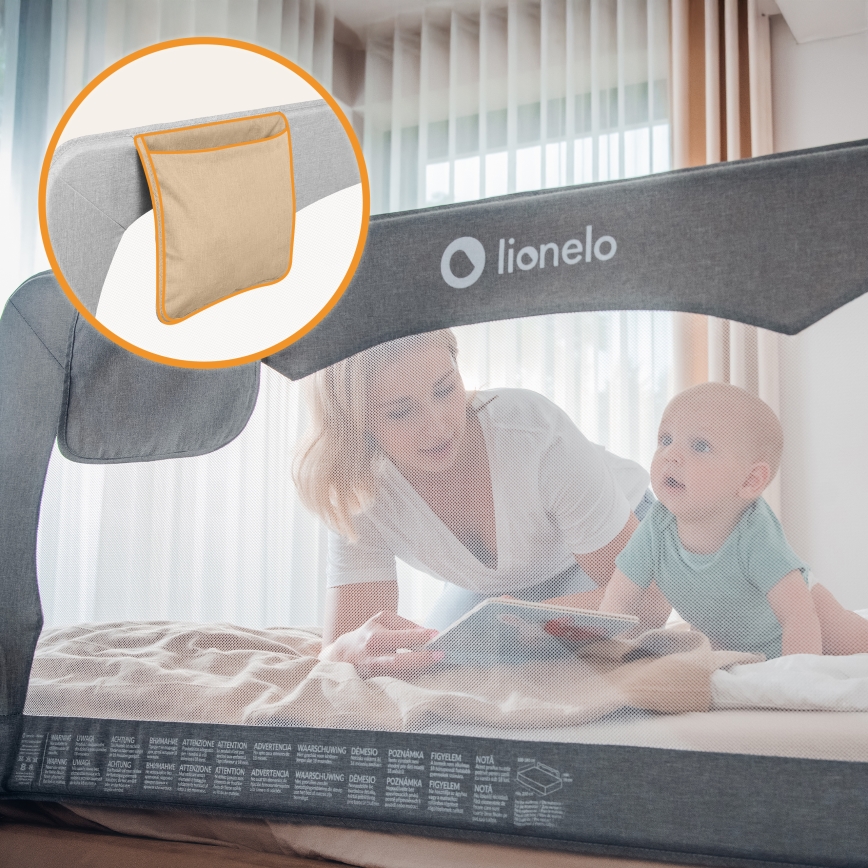 Lionelo - Μπάρα ασφαλείας κρεβατιού HANNA Grey Melange