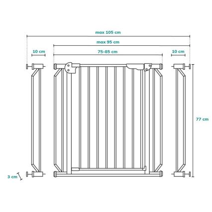 Lionelo - Μπάρα ασφαλείας TRUUS SLIM LED γκρι