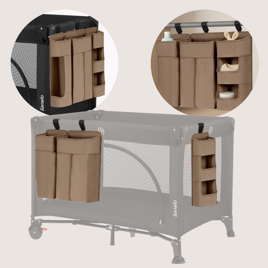 Lionelo - Οργανωτής για κούνια 3-σε-1 SIDEPOCKET Μπεζ