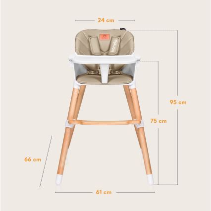 Lionelo - Παιδική καρέκλα φαγητού 2-σε-1 KOEN Beige Sand