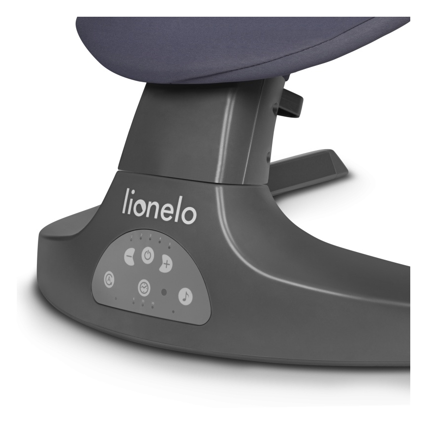 Lionelo - Παιδική κούνια με μελωδία RALF 4xAA Γκρι/Λευκό + τηλεχειριστήριο