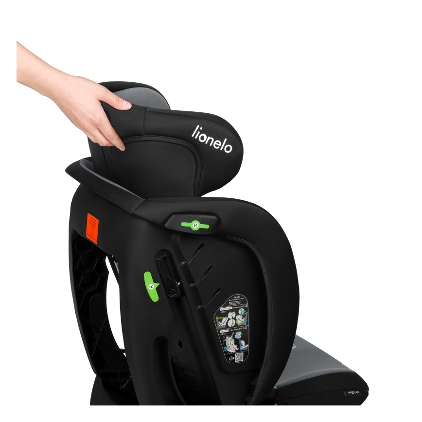 Lionelo - Παιδικό κάθισμα αυτοκινήτου IZZY i-Size 40-150 cm Μαύρο Γκρι