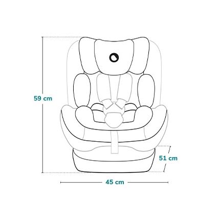 Lionelo - Παιδικό κάθισμα αυτοκινήτου IZZY i-Size 40-150 cm Μαύρο Γκρι