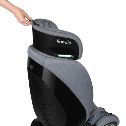 Lionelo - Παιδικό κάθισμα αυτοκινήτου LAVENDER i-Size 76-150 cm με περιστρεφόμενη βάση, Γκρι Stone
