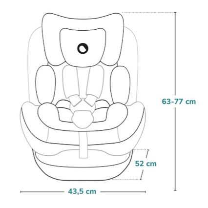 Lionelo - Παιδικό κάθισμα αυτοκινήτου LAVENDER i-Size 76-150 cm με περιστρεφόμενη βάση, Γκρι Stone