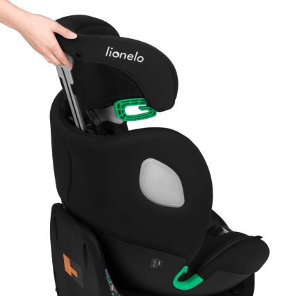 Lionelo - Περιστρεφόμενο παιδικό κάθισμα αυτοκινήτου BRAAM AIR με βάση, i-Size 40-150 cm, Μαύρο Carbon