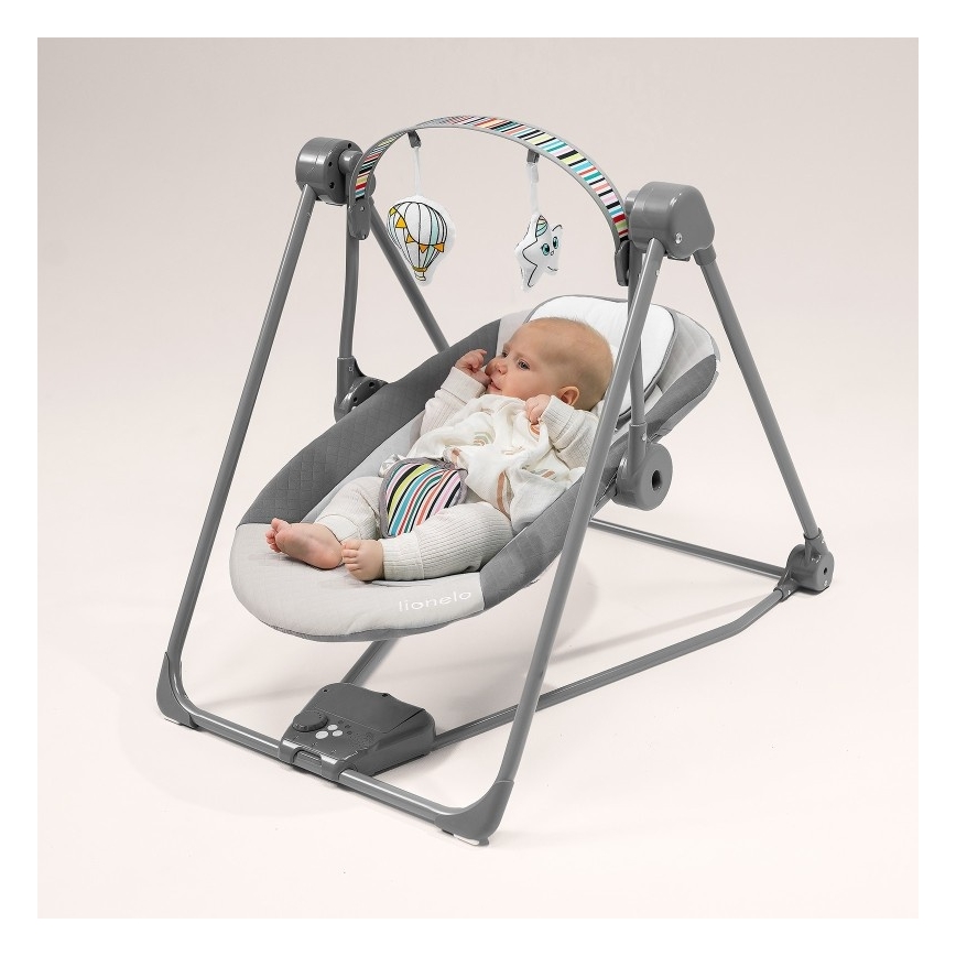 Lionelo - Παιδικό κουνιστό κάθισμα OTTO 4xLR14 Cozy Grey
