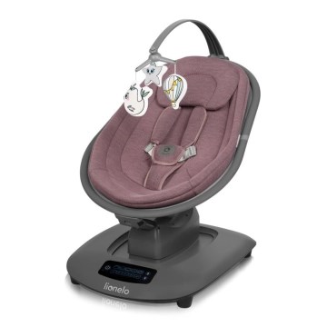 Lionelo - Παιδικό κουνιστό κάθισμα με μελωδία BLOSSOM Pink Mauve + τηλεχειριστήριο