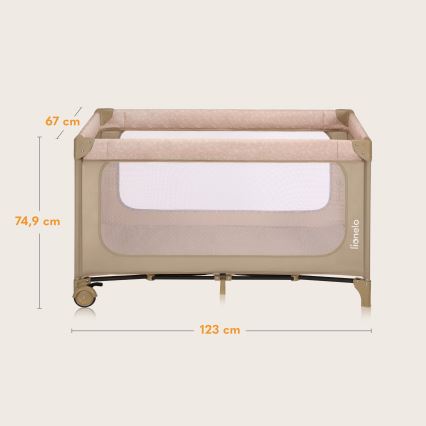 Lionelo - Πτυσσόμενη ταξιδιωτική κούνια JASMIN EASY FOLD Μπεζ Άμμος