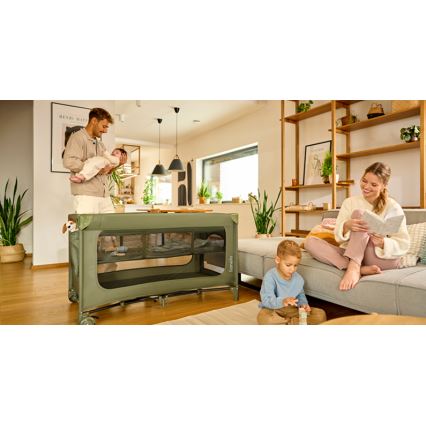 Lionelo - Ταξιδιωτικό παρκοκρέβατο JASMIN EASY FOLD, απόχρωση ελιάς