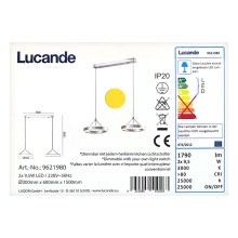 Lucande - LED Dimmable κρεμαστό φωτιστικό οροφής LYANI 2xLED/9,5W/230V