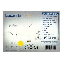 Lucande - LED Dimmable φωτιστικό δαπέδου PARTHENA LED/29,1W/230V + LED/5,3W/230V