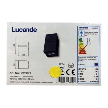 Lucande - Επιτοίχιο φωτιστικό εξωτερικού χώρου LED GABRIELA 2xLED/9,5W/230V IP54