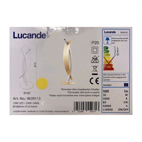 Lucande - Επιτραπέζιο φωτιστικό LED Dimmable MARIJA LED/10W/230V
