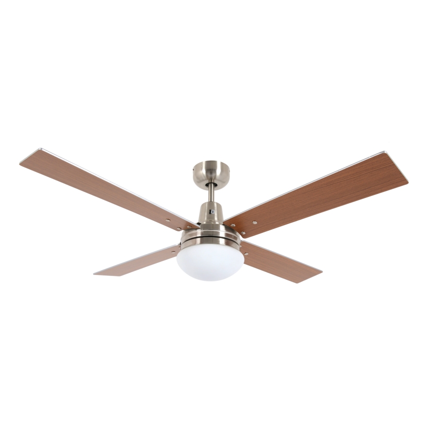 Lucci Air 210334 - Ανεμιστήρας οροφής AIRFUSION QUEST 1xE27/60W/230V ξύλο/ματ χρώμιο + τηλεχειριστήριο