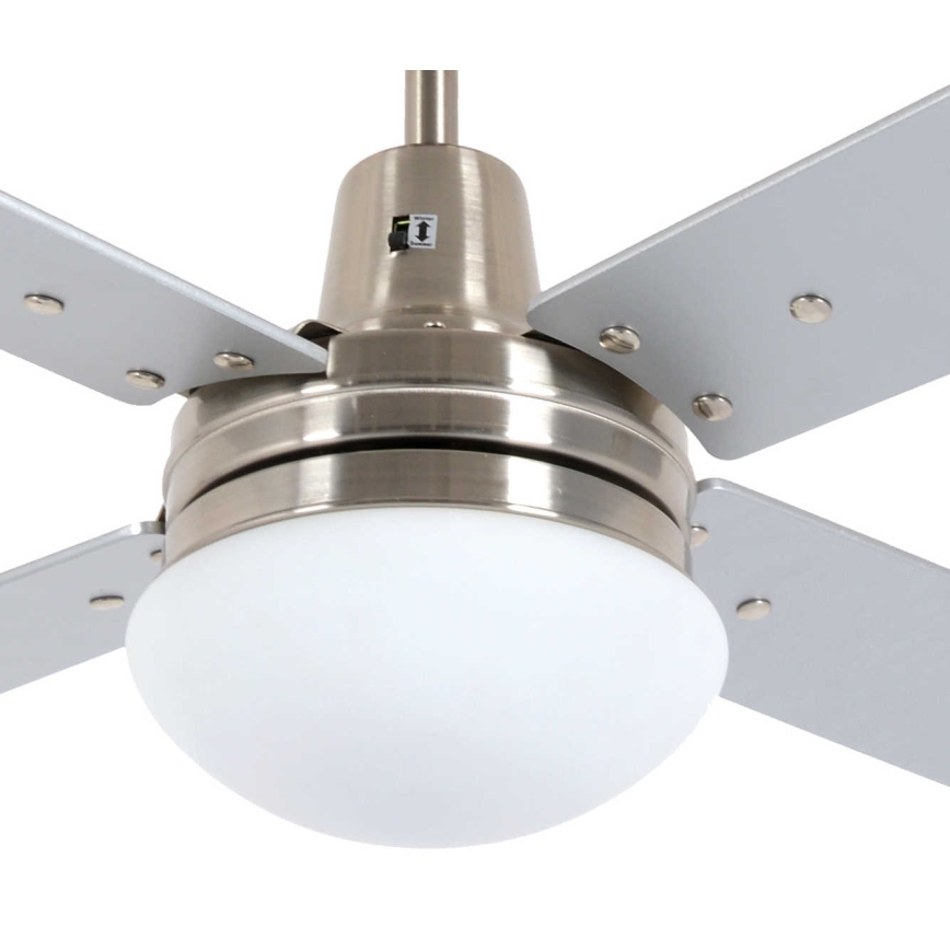 Lucci Air 210334 - Ανεμιστήρας οροφής AIRFUSION QUEST 1xE27/60W/230V ξύλο/ματ χρώμιο + τηλεχειριστήριο