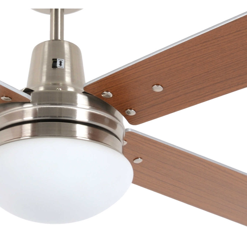Lucci Air 210334 - Ανεμιστήρας οροφής AIRFUSION QUEST 1xE27/60W/230V ξύλο/ματ χρώμιο + τηλεχειριστήριο