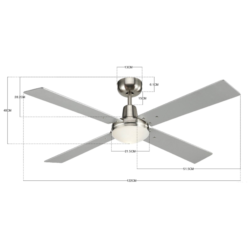Lucci Air 210334 - Ανεμιστήρας οροφής AIRFUSION QUEST 1xE27/60W/230V ξύλο/ματ χρώμιο + τηλεχειριστήριο