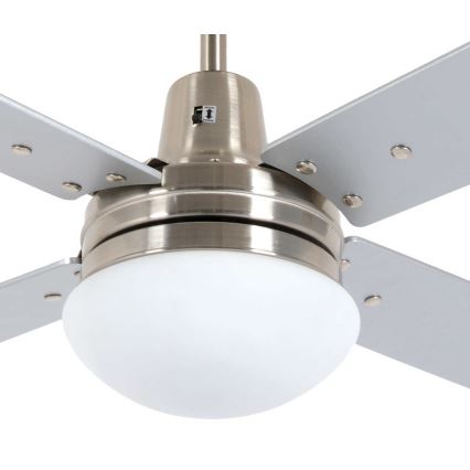 Lucci Air 210334 - Οροφής ανεμιστήρας AIRFUSION QUEST 1xE27/60W/230V ξύλο/ματ χρώμιο + τηλεχειριστήριο