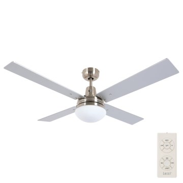 Lucci Air 210334 - Οροφής ανεμιστήρας AIRFUSION QUEST 1xE27/60W/230V ξύλο/ματ χρώμιο + τηλεχειριστήριο