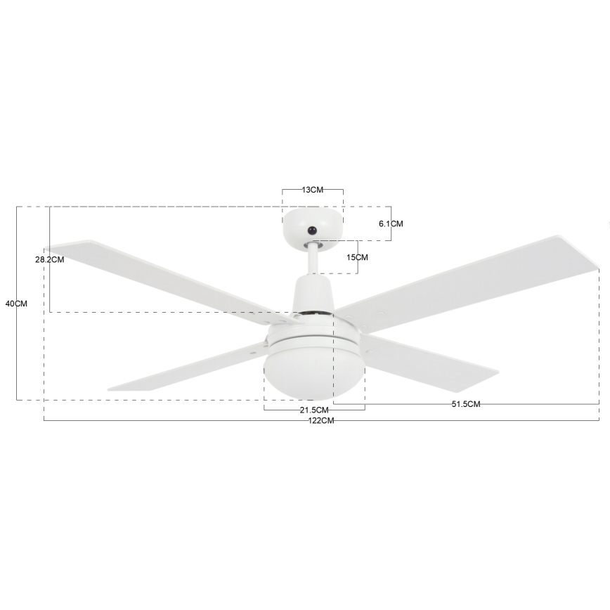 Lucci Air 210339 - Ανεμιστήρας οροφής AIRFUSION QUEST 1xE27/60W/230V λευκό/ξύλο + τηλεχειριστήριο