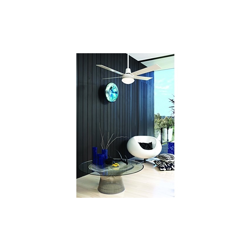 Lucci Air 210339 - Οροφής ανεμιστήρας AIRFUSION QUEST 1xE27/60W/230V λευκό/ξύλο + τηλεχειριστήριο