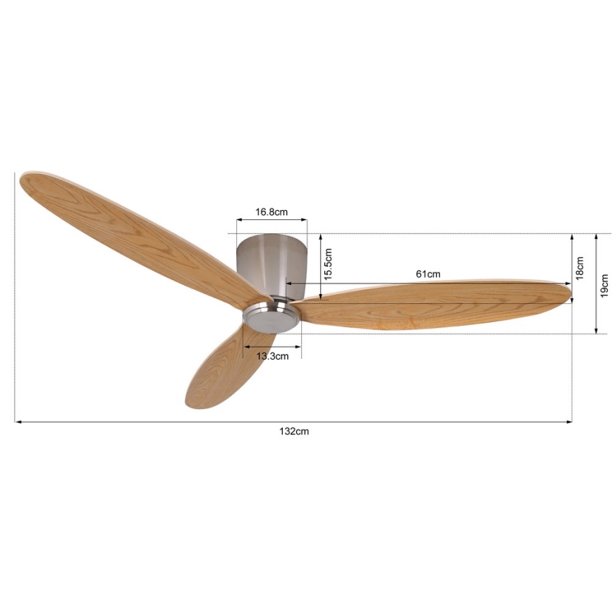 Lucci air 210519 - Ανεμιστήρας οροφής AIRFUSION RADAR γυαλιστερό χρώμιο/ξύλο + τηλεχειριστήριο