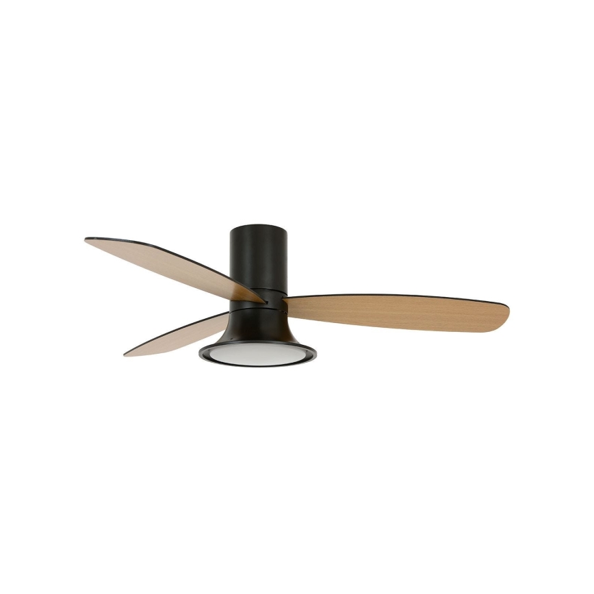 Lucci Air 210662 - Ρυθμιζόμενος LED οροφής ανεμιστήρας FLUSSO 1xGX53/18W/230V ξύλο/μαύρο + τηλεχειριστήριο