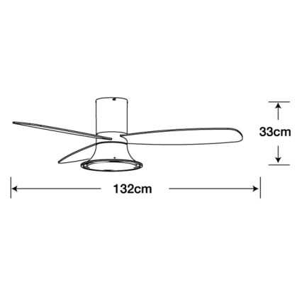 Lucci Air 210662 - Ρυθμιζόμενος LED οροφής ανεμιστήρας FLUSSO 1xGX53/18W/230V ξύλο/μαύρο + τηλεχειριστήριο