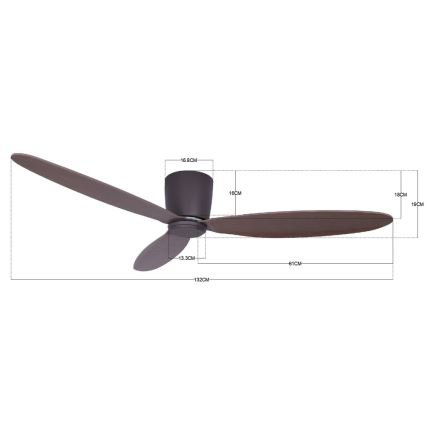 Lucci air 212883 - Ανεμιστήρας οροφής AIRFUSION RADAR ξύλο/καφέ Ø 132 cm + τηλεχειριστήριο