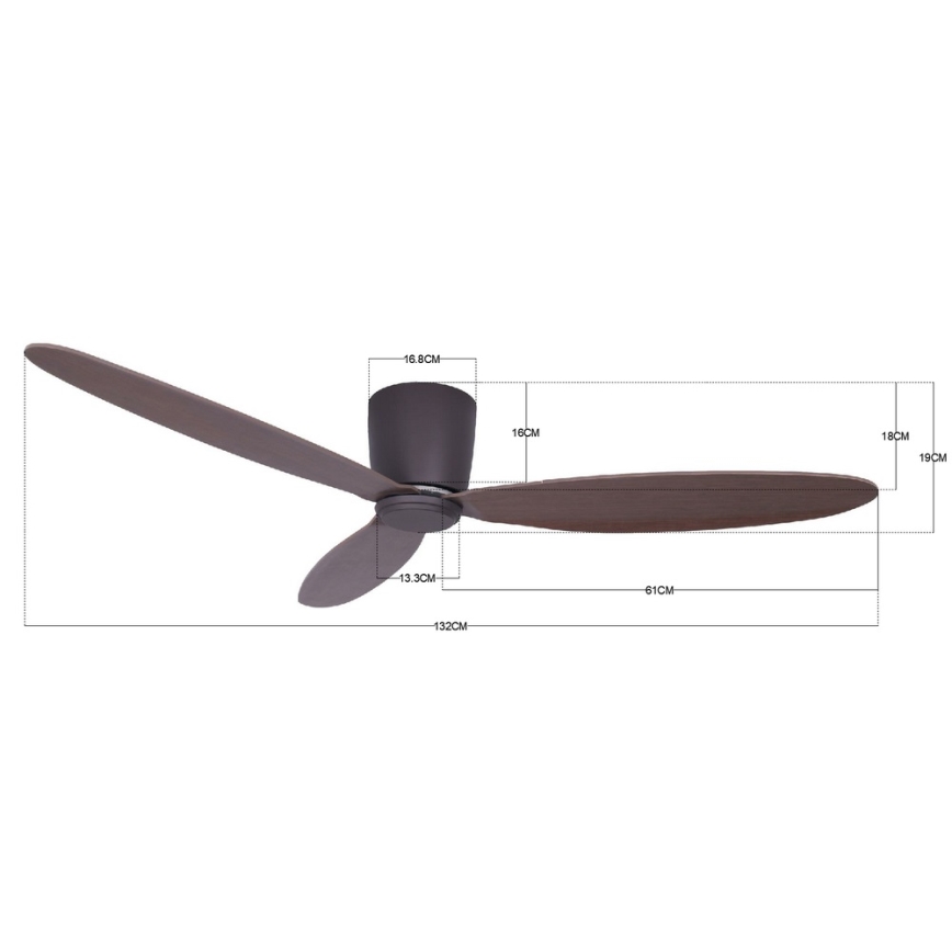 Lucci air 212883 - Ανεμιστήρας οροφής AIRFUSION RADAR ξύλο/καφέ Ø 132 cm + τηλεχειριστήριο