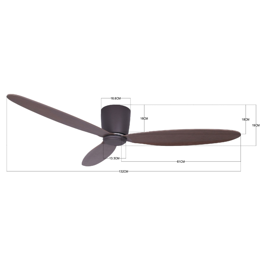 Lucci air 212883 - Ανεμιστήρας οροφής AIRFUSION RADAR ξύλο/καφέ Ø 132 cm + τηλεχειριστήριο
