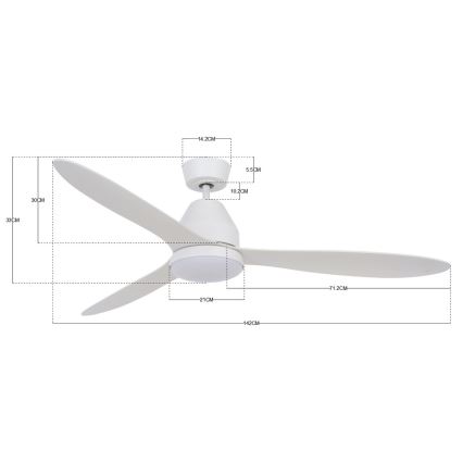 Lucci air 213043 - LED Ανεμιστήρας οροφής WHITEHAVEN GX53/17W/230V λευκό + τηλεχειριστήριο